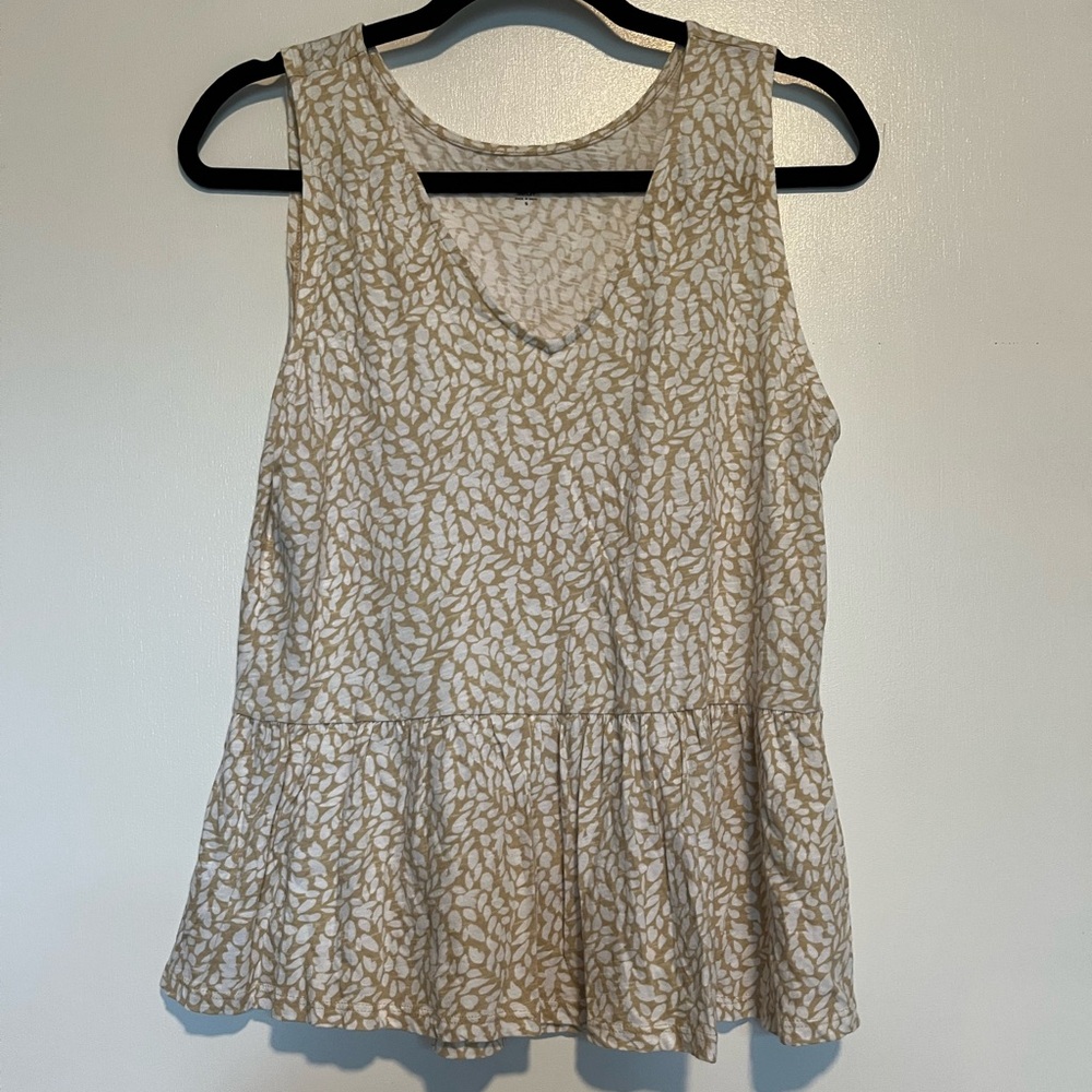 Loft Leafed Peplum Tank Top